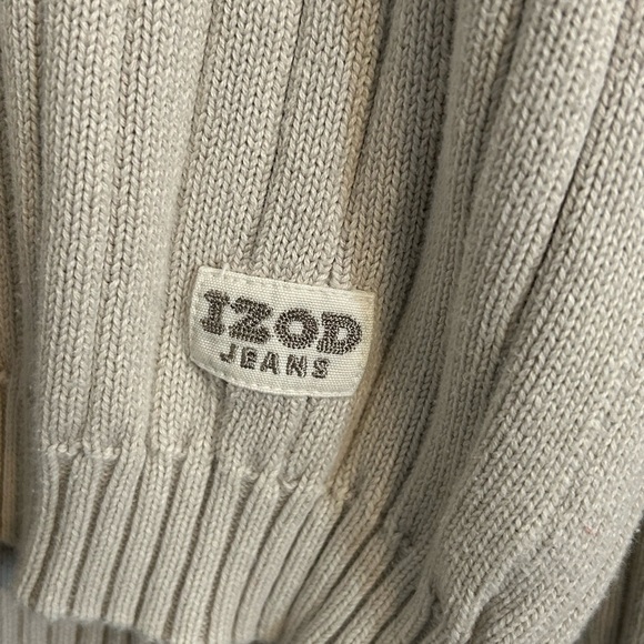 Izod | Men's Ribbed Crewneck Sweater - Light Tan | Size Large - Picture 2 of 7